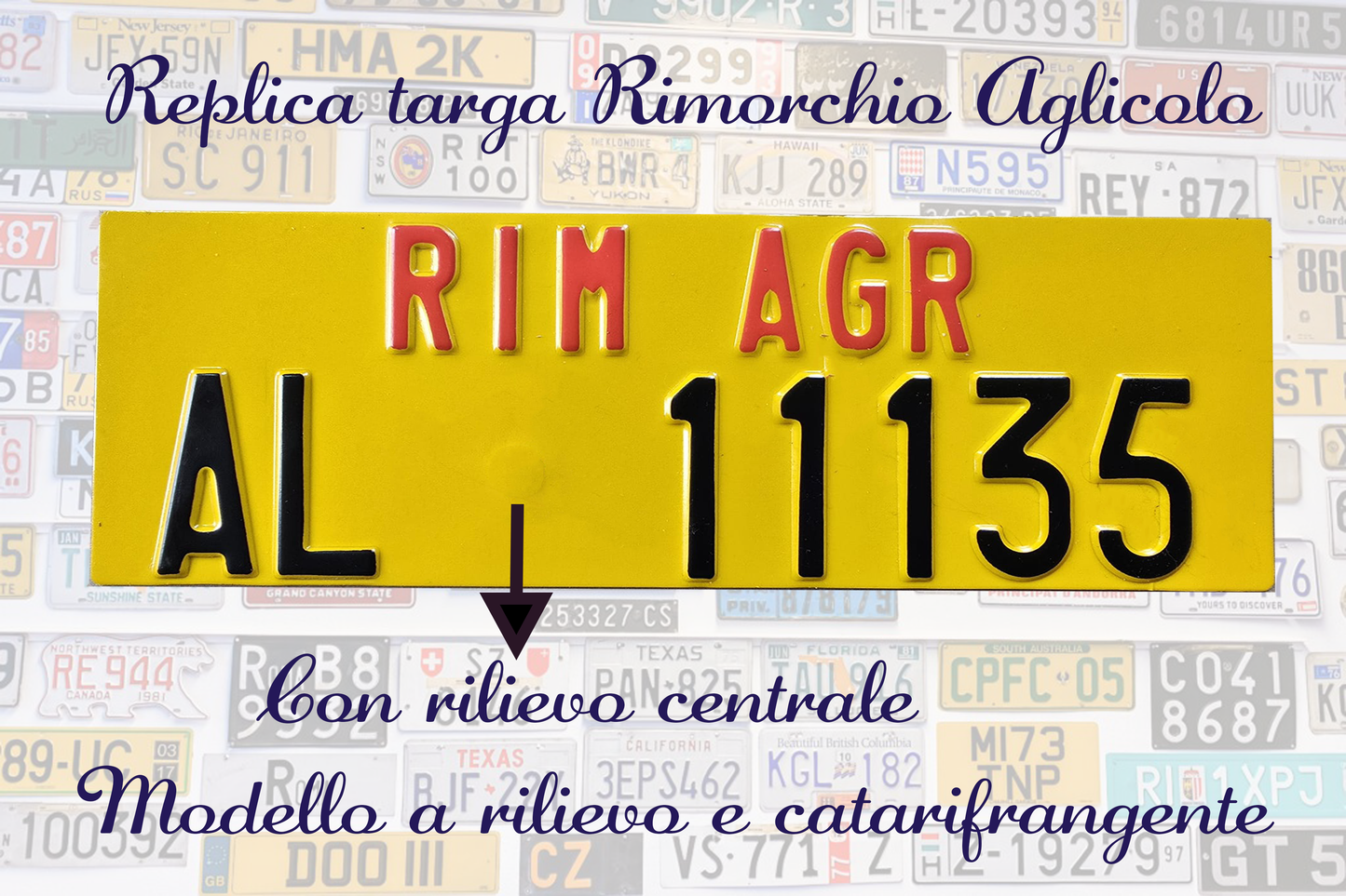 Replica Targa Rimorchio Agricolo 34x11