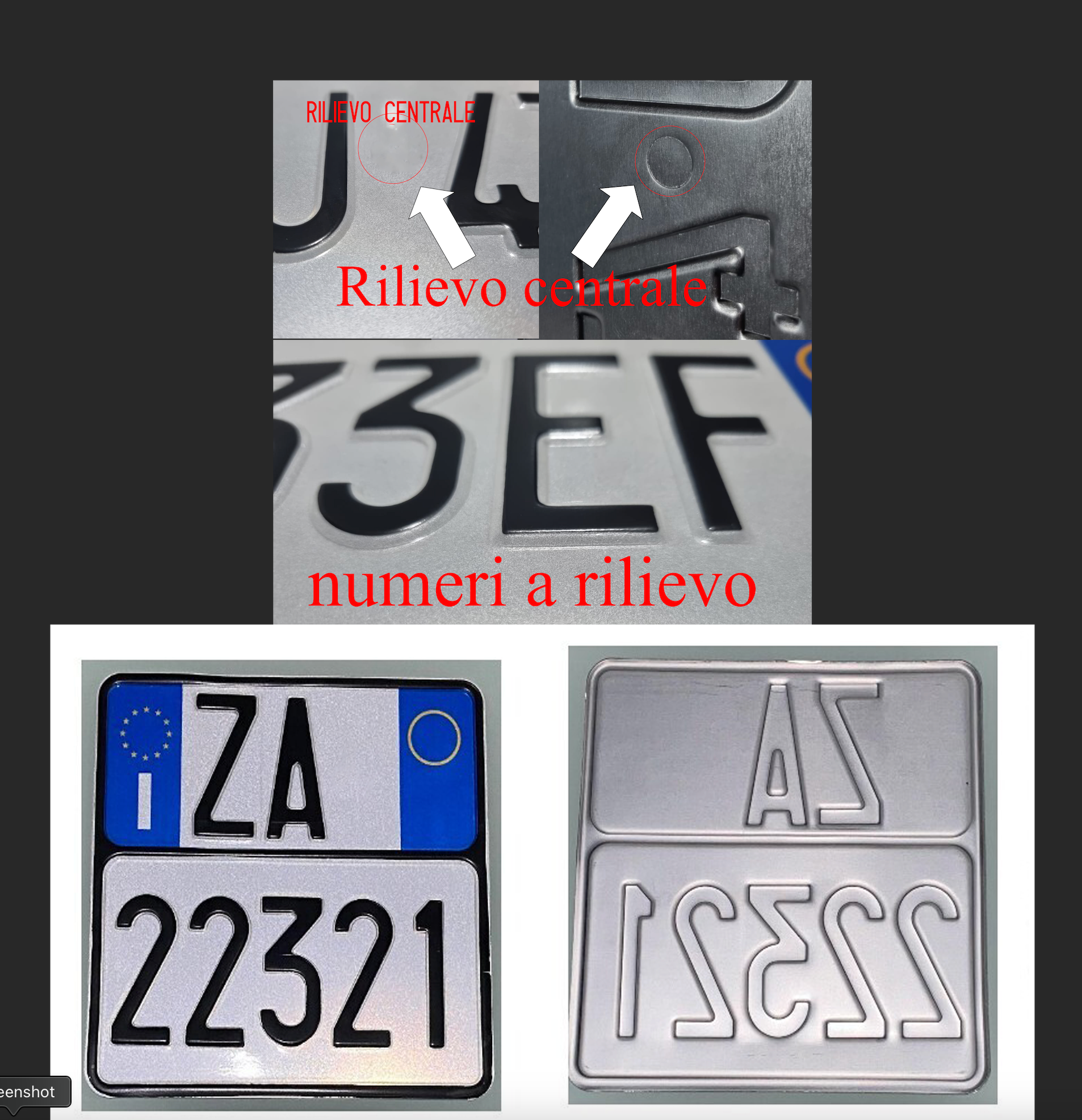 Replica Targa Posteriore Europea In Alluminio Catarifrangente - Personalizzabile Con Lettere E Numeri In Rilievo - Foto 3