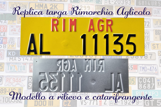 Replica Targa Rimorchio Agricolo 34x11